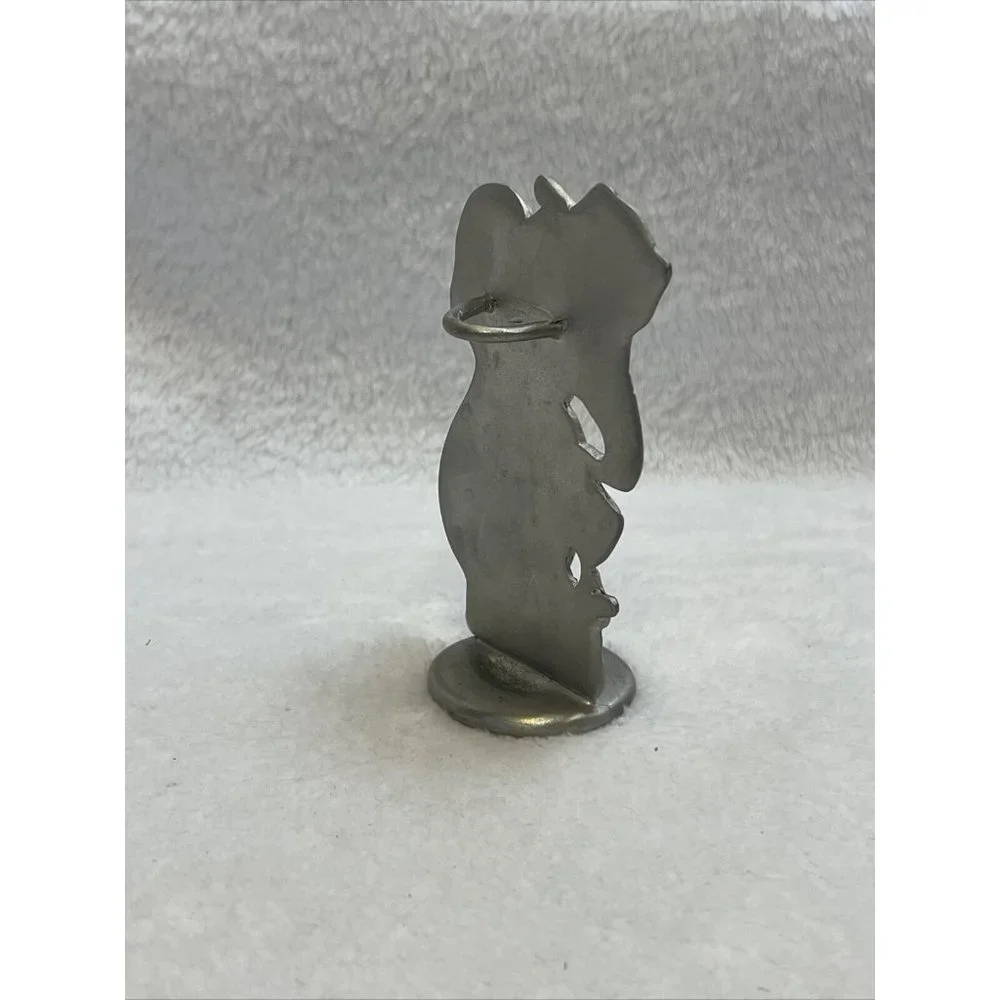 Vintage Elephant & Mouse Toothbrush Holder by SEAGULL PEWTER Canada 4”‎